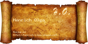 Henrich Olga névjegykártya